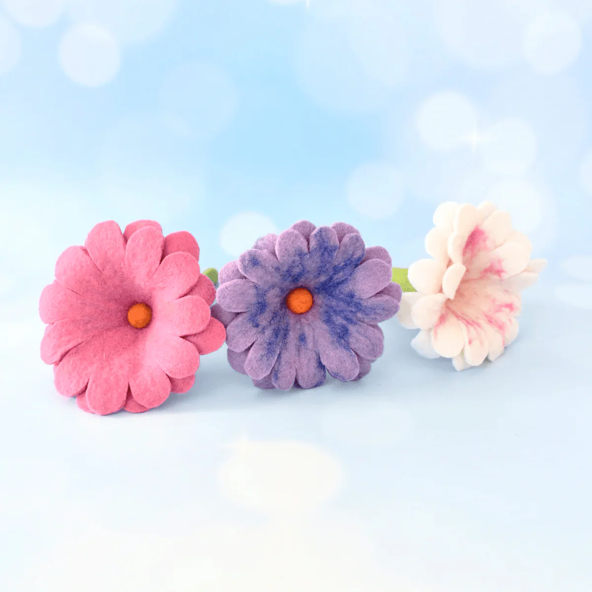 Tara Treasures Felt Pastel Flower Set of 3 - Image 3