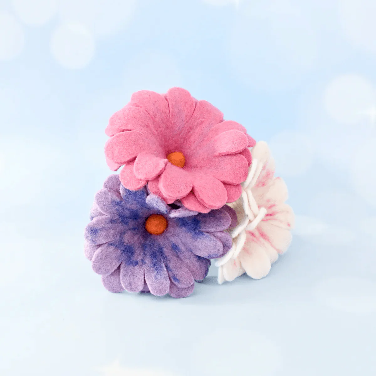 Tara Treasures Felt Pastel Flower Set of 3 - Image 4