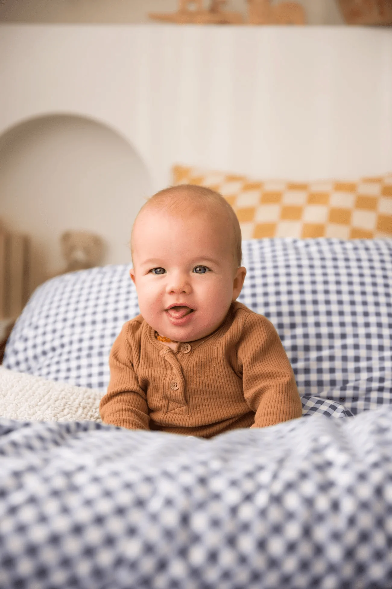 The Midnight Gang Dusty Blue Gingham Bed Wetting Mat - Image 3