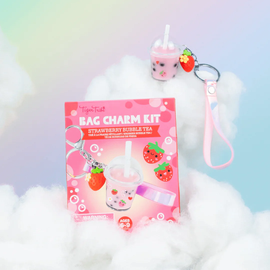 Tiger Tribe Bag Charm Kit - Strawberry Bubble Tea - Image 4