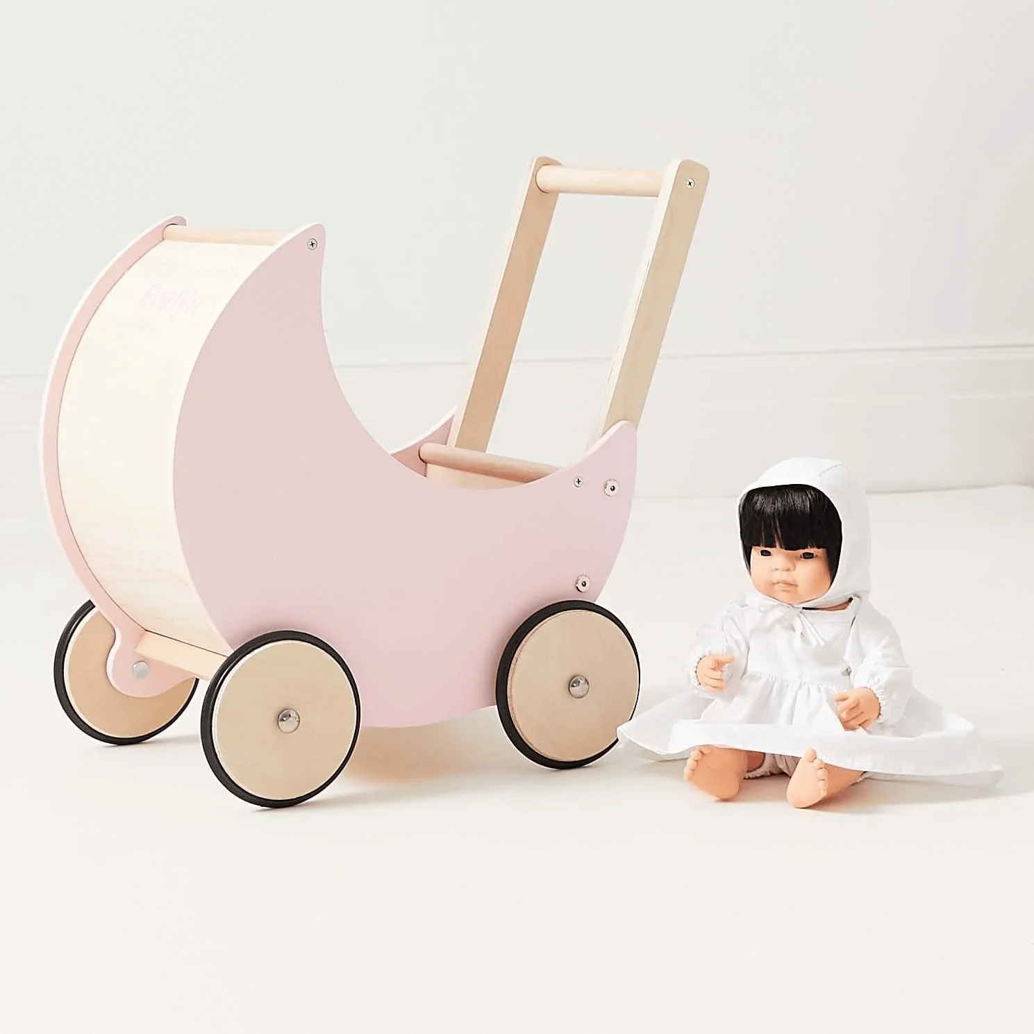 Wooden Moon Doll Pram - Image 11