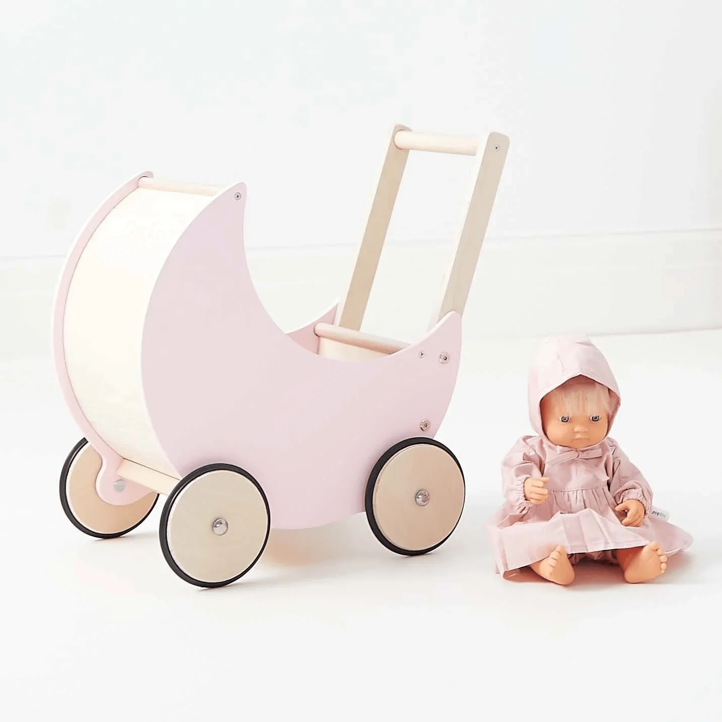 Wooden Moon Doll Pram - Image 12