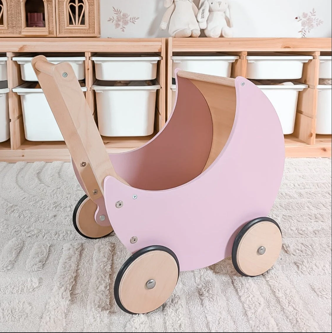Wooden Moon Doll Pram - Image 3