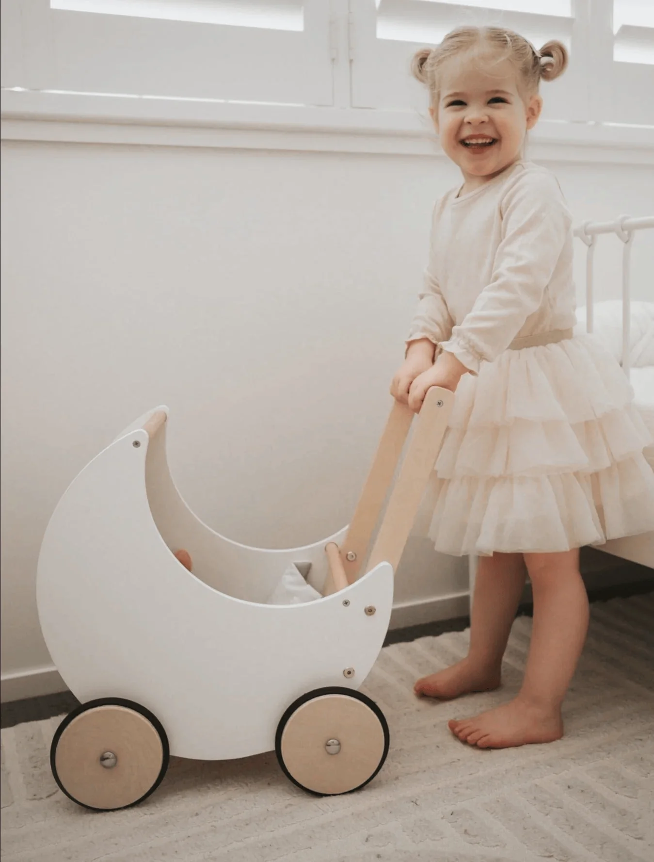 Wooden Moon Doll Pram - Image 6