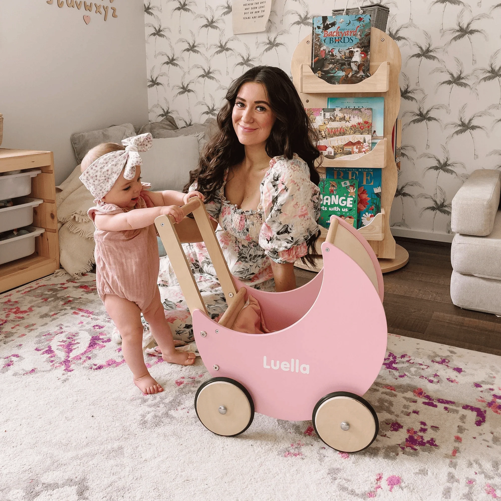 Wooden Moon Doll Pram - Image 7