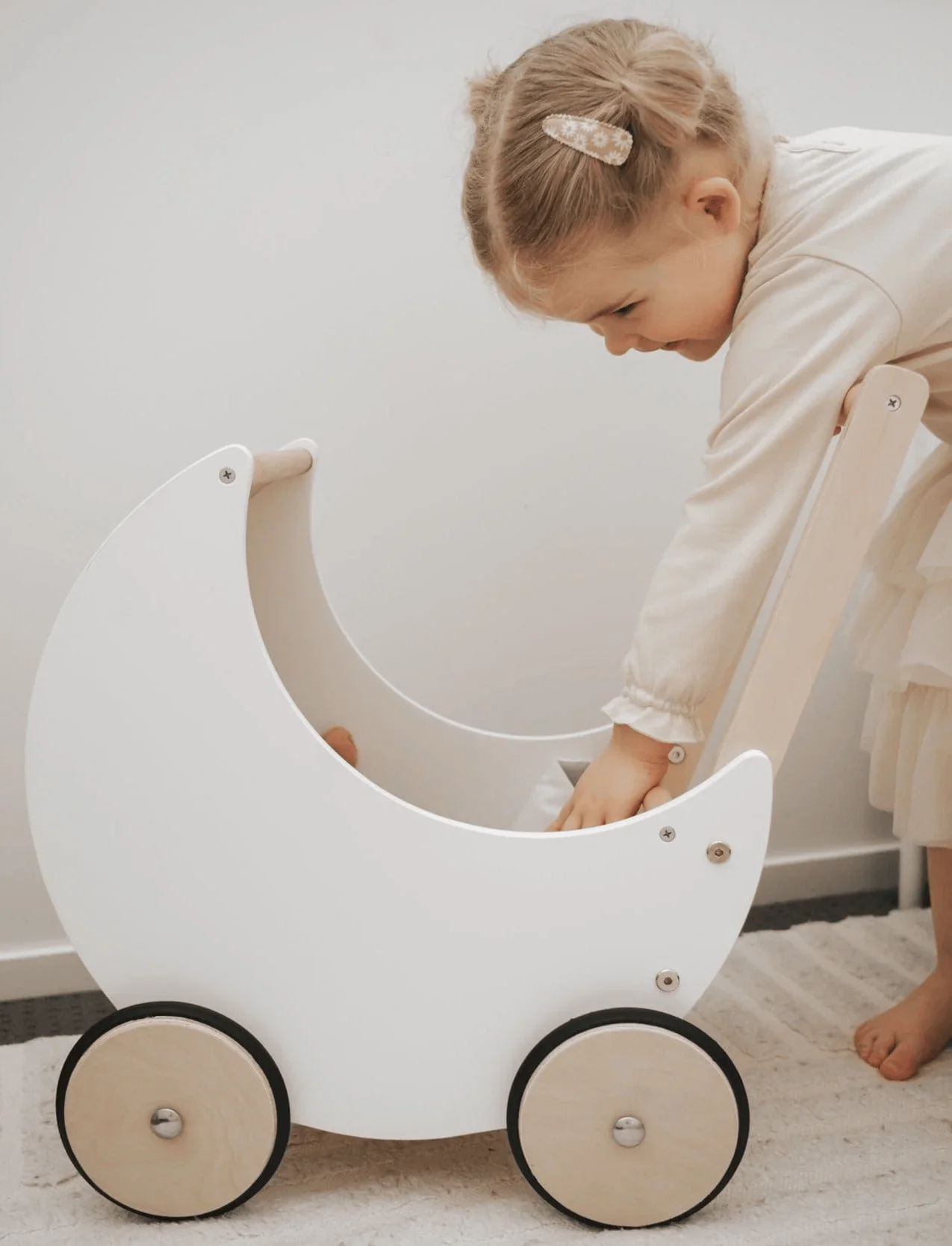 Wooden Moon Doll Pram - Image 8