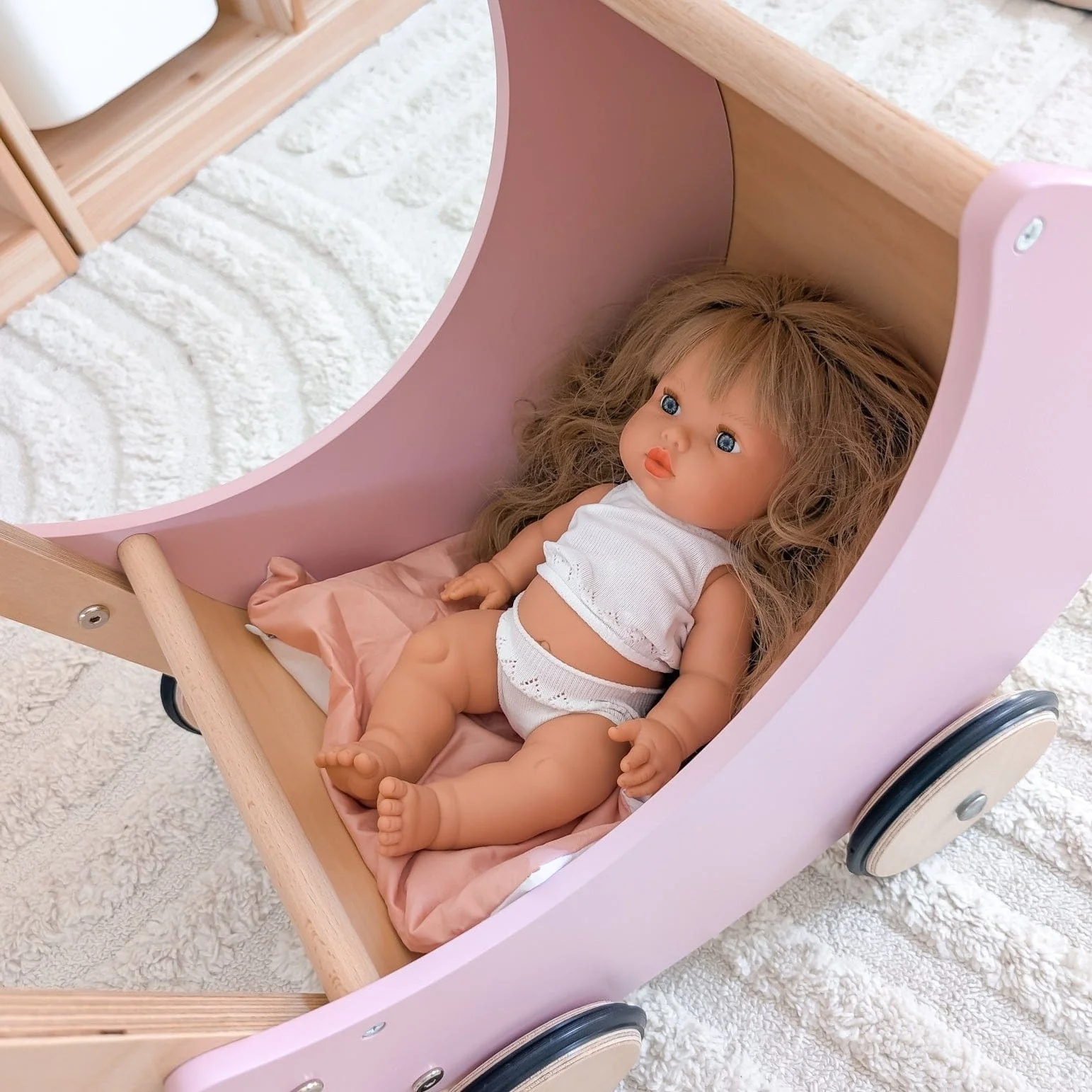 Wooden Moon Doll Pram - Image 9