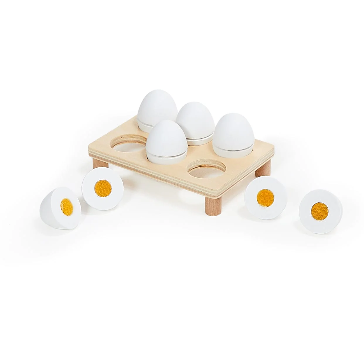 HipKids Wooden Play Eggs & Carry Tray - Image 3