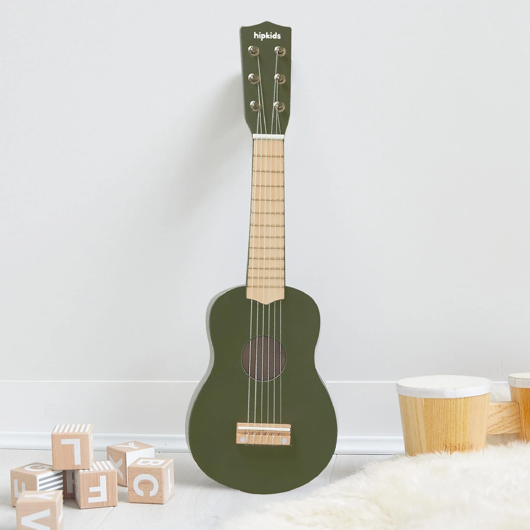 Wooden Toy Guitar Olive - Image 2